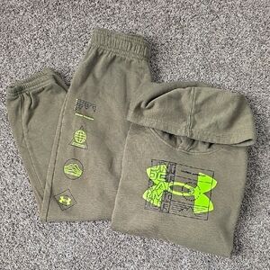 Under Armour Kids Olive Green Jogger Set Sz 7
